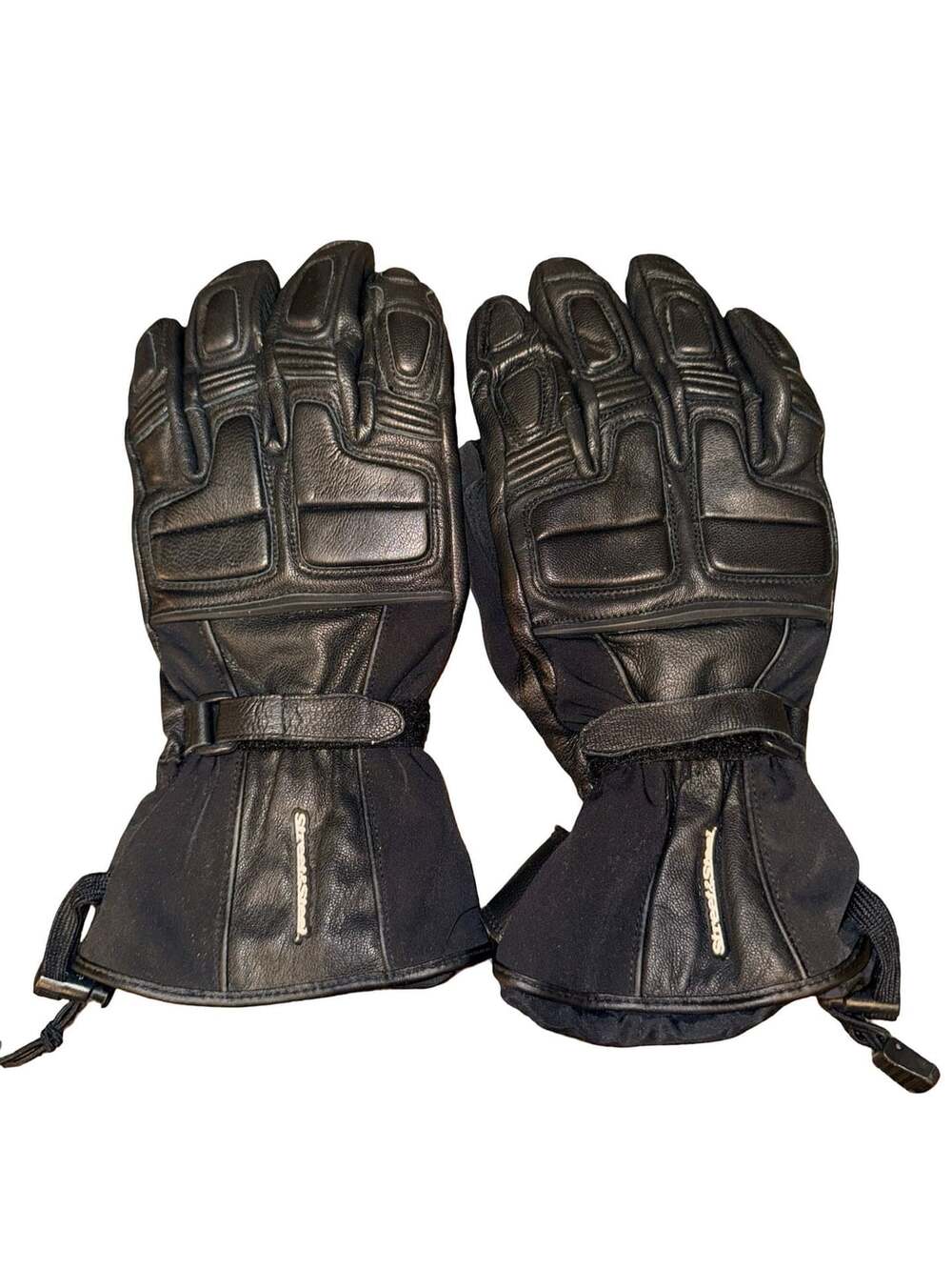 Street & Steel Motorcycle Gloves Black Leather Gel Palm